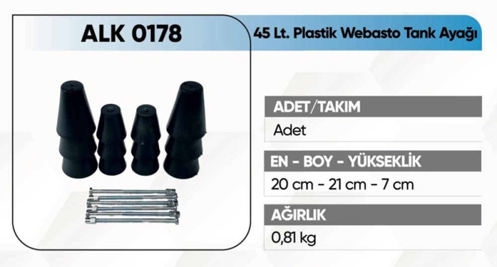 ALKOTEK 45 LT.TANKI WEBASTO TANK BAĞ. AYAĞI PLAS.