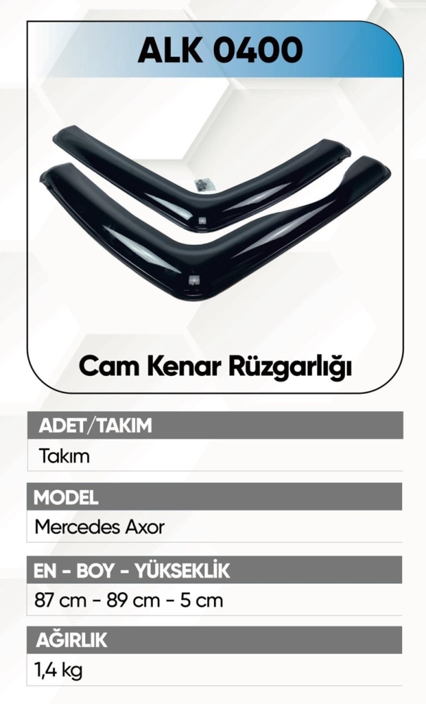 ALKOTEK AXOR-ATEGO CAM KENAR RÜZGARLIĞI (KIRILMAZ)