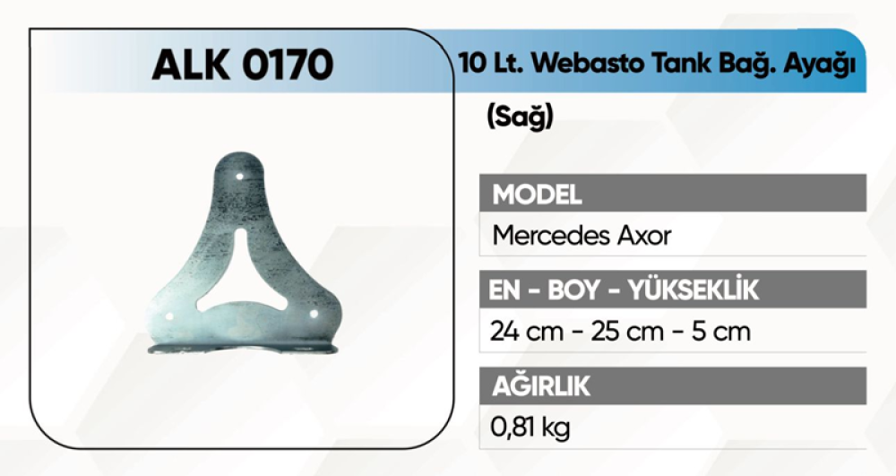 ALKOTEK AXOR WEBASTO TANK AYAĞI 10 LT. SOL