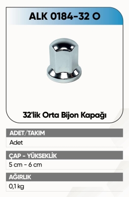 ALKOTEK BİJON KAPAĞI NİKELAJ 32'ORTA