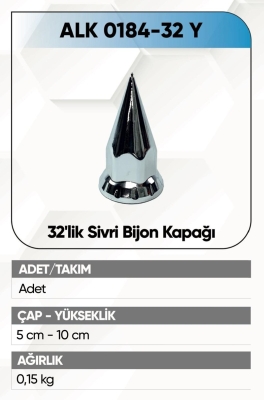 ALKOTEK BİJON KAPAĞI NİKELAJ 32 SİVRİ MODEL