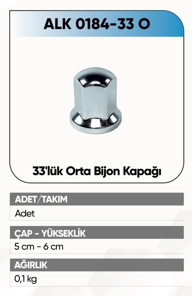 ALKOTEK BİJON KAPAĞI NİKELAJ UZUN 33 BİJON