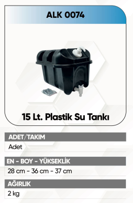 ALKOTEK DORSE 15 LT SU TANKI PLASTİK