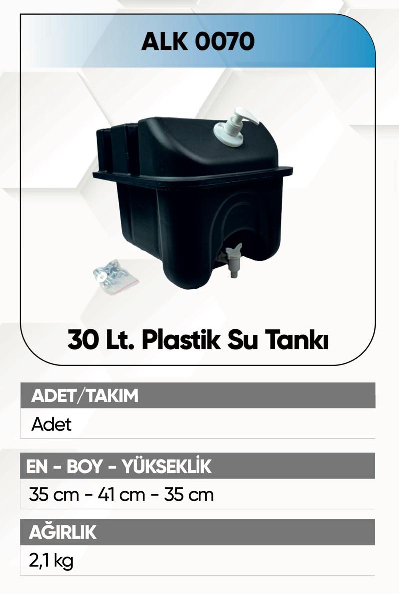 ALKOTEK DORSE 30 LT.SU TANKI PLASTİK SİYAH
