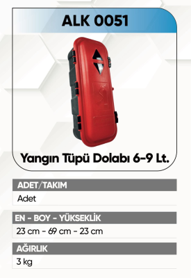 ALKOTEK DORSE YANGIN TÜPÜ DOLABI Y.M TEKLİ KUTULU