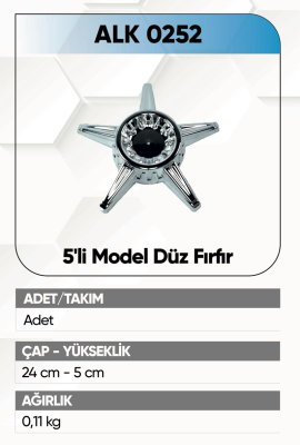 ALKOTEK JANT KAPAĞI FIRFIRI 5 Lİ DÜZ