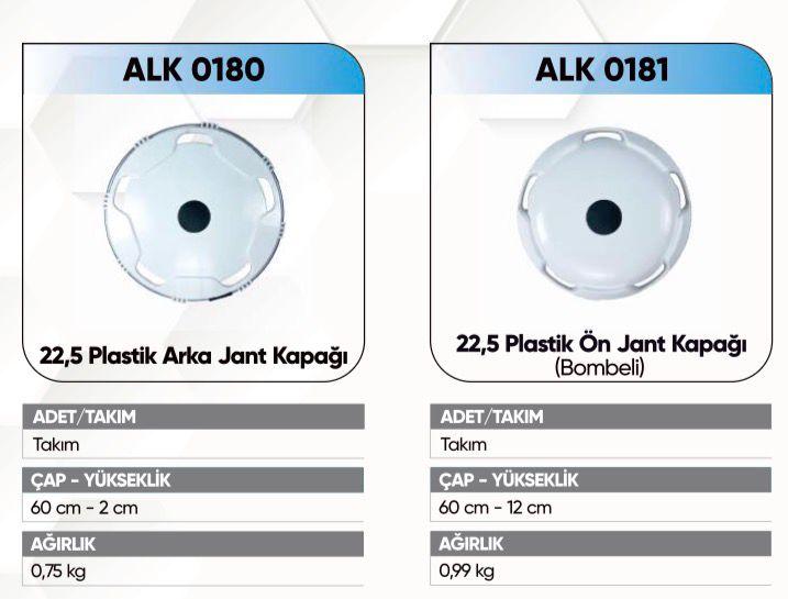 ALKOTEK JANT KAPAĞI PLASTİK ARKA 22,5 KIRMIZI