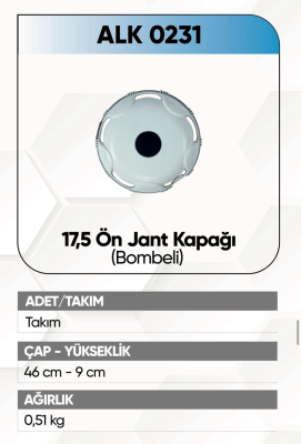 ALKOTEK JANT KAPAĞI PLASTİK ÖN 17,5 BEYAZ
