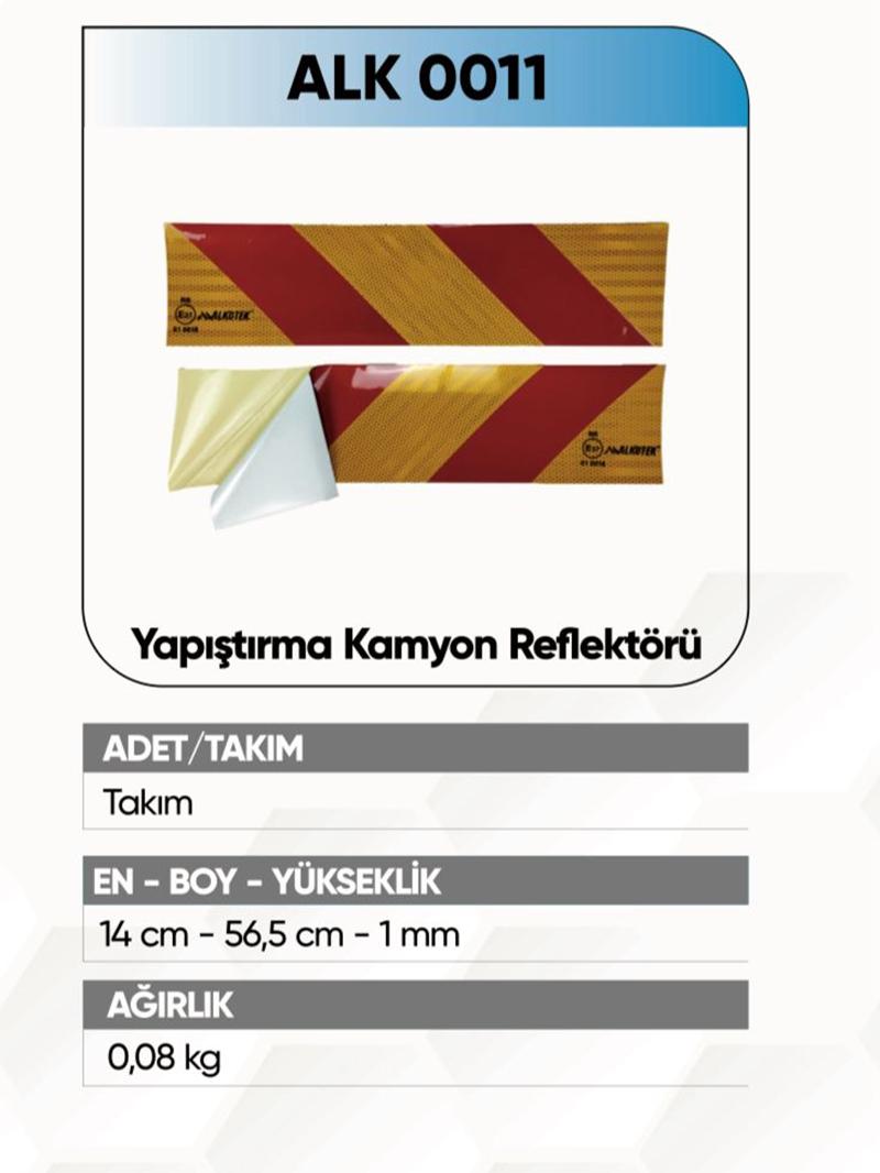 ALKOTEK KAMYON ARKA İŞARET REFLEKTÖR YAPIŞTIRMA RR