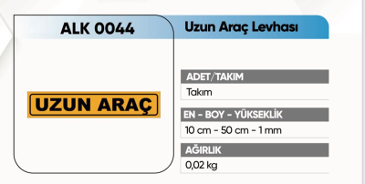 ALKOTEK REFLEKTİF UZUN ARAÇ YAZISI YAPIŞTIRMA