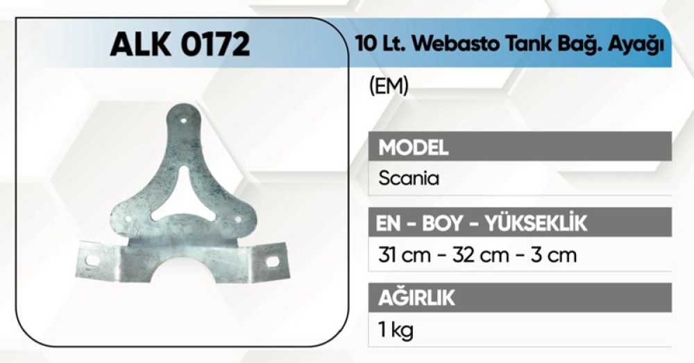 ALKOTEK SCANIA WEBASTO TANK AYAĞI 10 LT. EM.