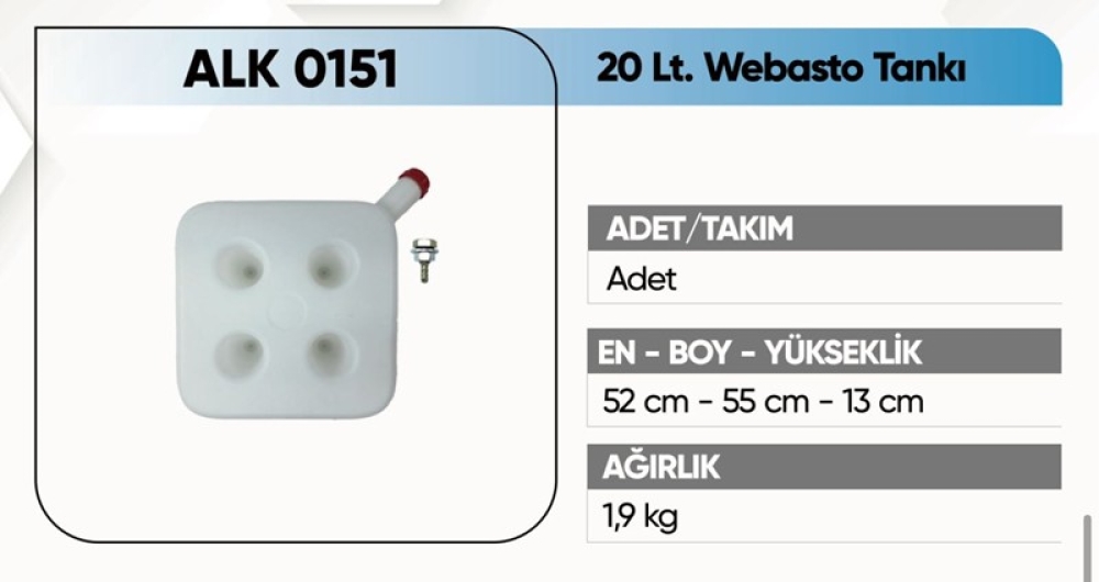 ALKOTEK WEBASTO TANKI 20LT ( REKORLU )