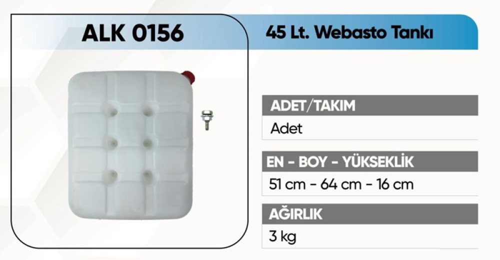 ALKOTEK WEBASTO TANKI 45LT ( REKORLU ) BEYAZ