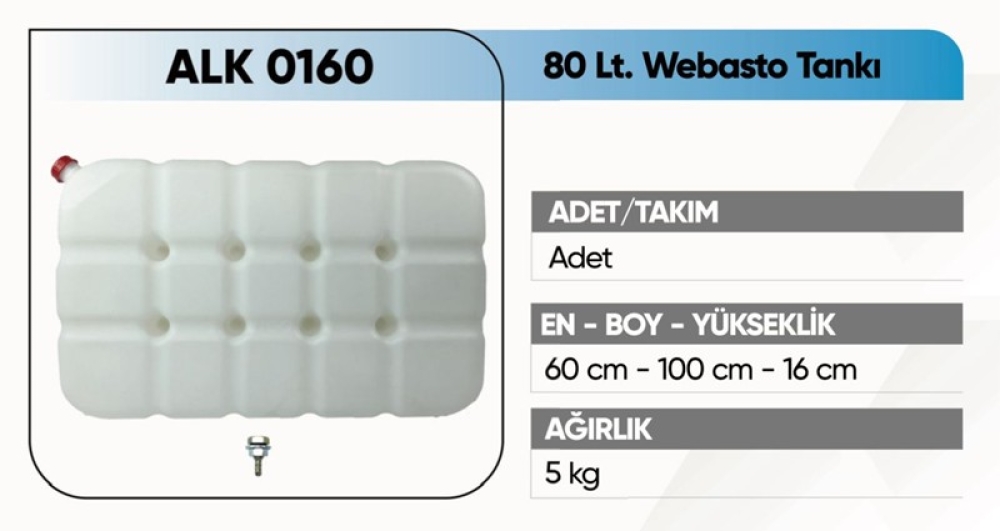 ALKOTEK WEBASTO TANKI 80LT ( REKORLU ) BEYAZ