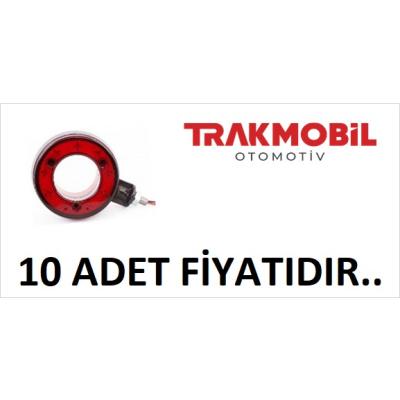 AYNA ALTI KÜPE LAMBA 18 LEDLİ İÇİ BOŞ (10 ADET) Kırmızı - Beyaz