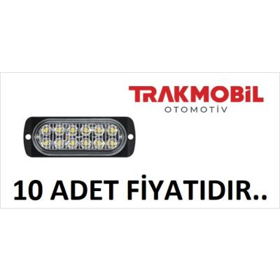 ÇAKAR LAMBA 12 LEDLİ MERCEKLİ CAM (10 ADET) Beyaz