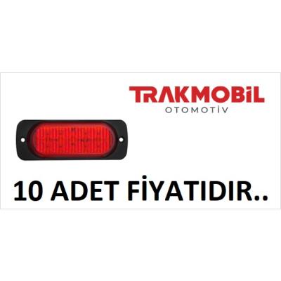 ÇAKAR LAMBA 12 LEDLİ MERCEKLİ CAM (10 ADET) Kırmızı