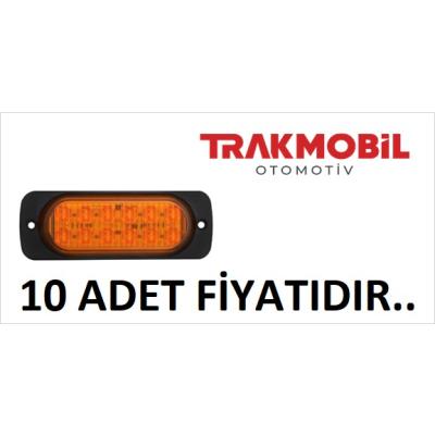 ÇAKAR LAMBA 12 LEDLİ MERCEKLİ CAM (10 ADET) Sarı