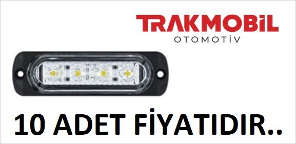 ÇAKAR LAMBA 4 LEDLİ MERCEKLİ CAM (10 ADET) Beyaz