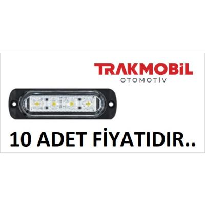 ÇAKAR LAMBA 4 LEDLİ MERCEKLİ CAM (10 ADET) Beyaz