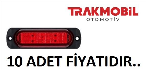 ÇAKAR LAMBA 4 LEDLİ MERCEKLİ CAM (10 ADET) Kırmızı