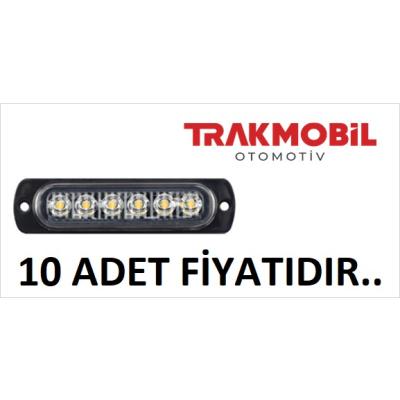 ÇAKAR LAMBA 6 LEDLİ MERCEKLİ CAM (10 ADET) Beyaz