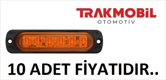 ÇAKAR LAMBA 6 LEDLİ MERCEKLİ CAM (10 ADET) Sarı