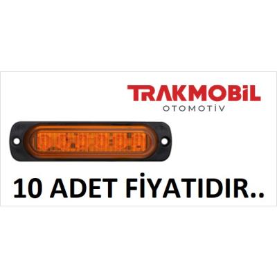 ÇAKAR LAMBA 6 LEDLİ MERCEKLİ CAM (10 ADET) Sarı