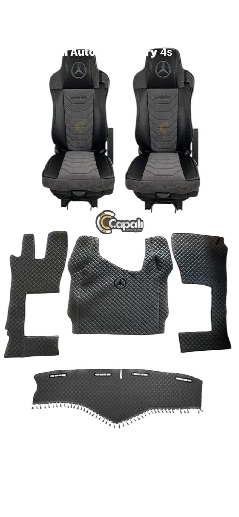 ÇAPALI PETLİ DERİ KOLTUK KILIFI+CAMÖNÜ TAKIMI+DERİ HALI TAKIMI