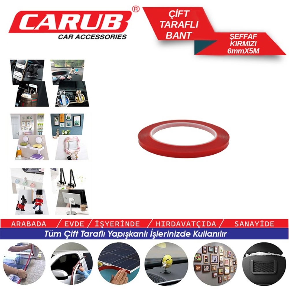 CARPİ 6MMX5M ÇİFT TARAFLI BANT ŞEFFAF