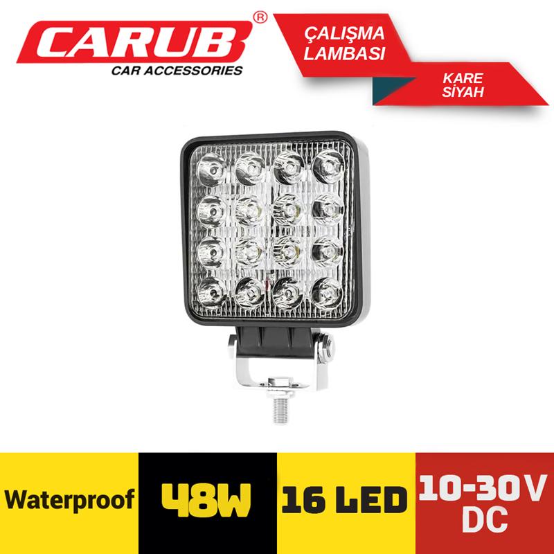 CARUB 16 LEDLİ ÇALIŞMA LAMBASI KARE 10-30V