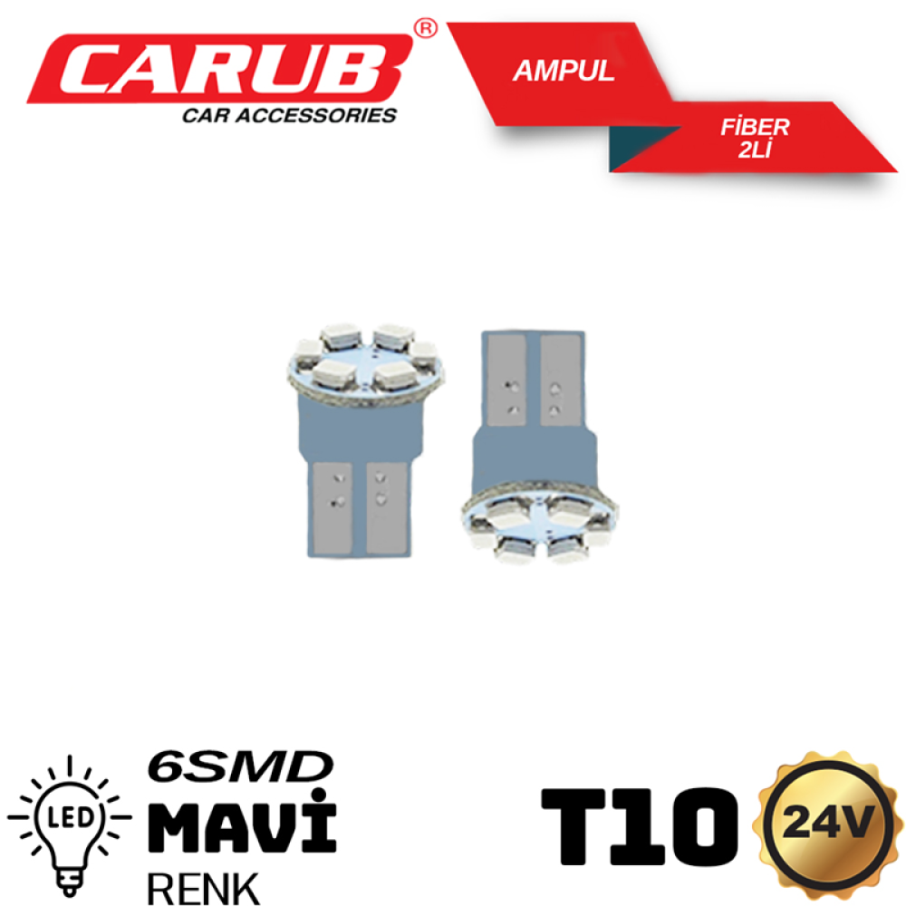 CARUB 24V DİPSİZ LED AMPÜL LAZER MAVİ