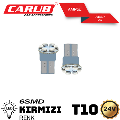 CARUB 24V DİPSİZ LED AMPÜL LAZER KIRMIZI