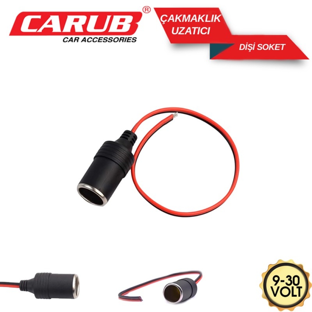 CARUB ARAÇ ÇAKMAKLIK UZATICI 9-30V DİŞİ SOKET