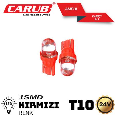 CARUB DİPSİZ AMPÜL 24V LED KIRMIZI