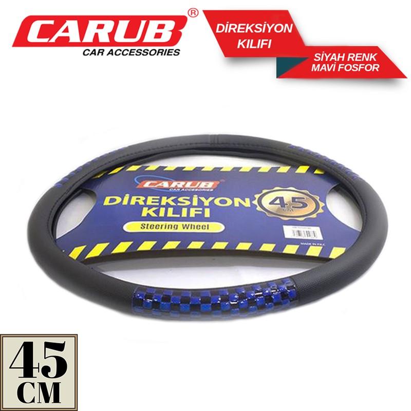 CARUB DİREKSİYON KILIFI 45 CM SİYAH MAVİ XDC