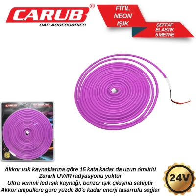 CARUB LED NEON ELASTİK 24V MOR