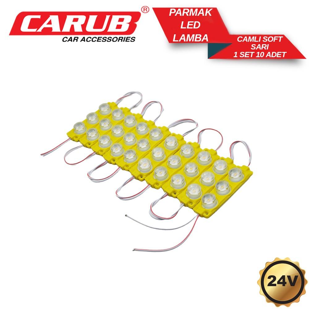 CARUB PARMAK LAMBA 24V CAMLI 10LU SET SARI