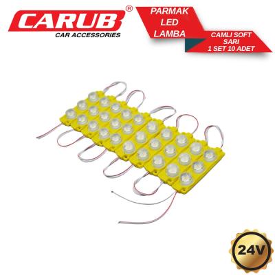 CARUB PARMAK LAMBA 24V CAMLI 10LU SET SARI
