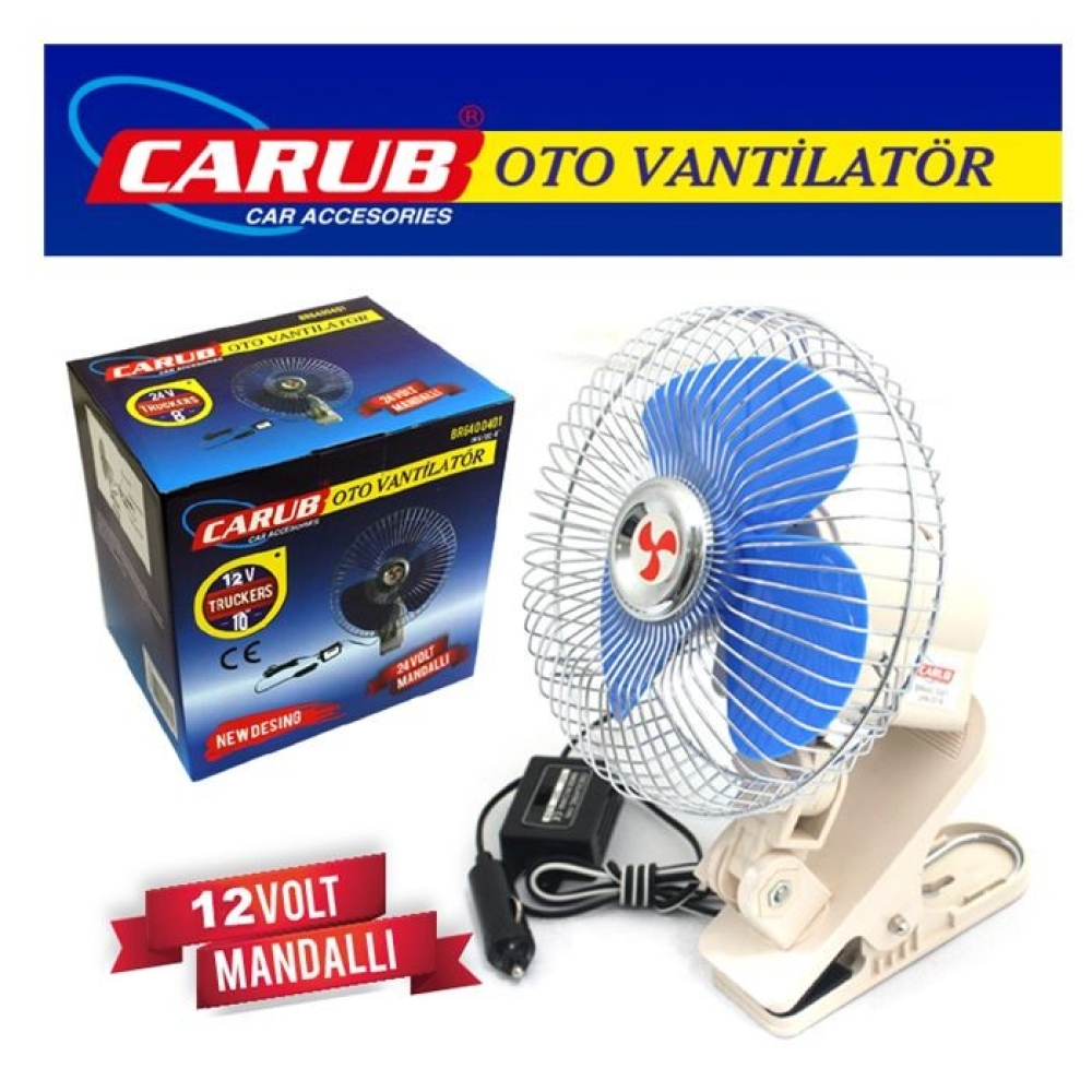 CARUB VANTİLATÖR 12V 10 İNCH MANDALLI