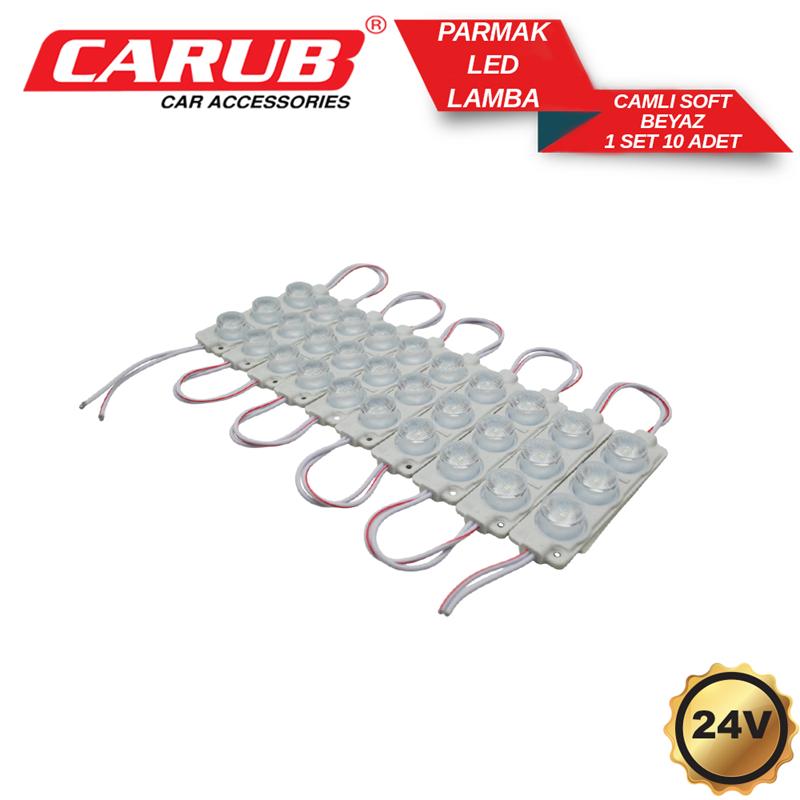 CARUP PARMAK LAMBA 24C CAMLI 10LU SET BEYAZ