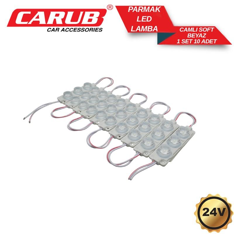 CARUP PARMAK LAMBA 24C CAMLI 10LU SET BEYAZ