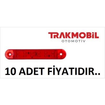 ÇİFT SIRA PARMAK LAMBA 12 LEDLİ (10 ADET) Kırmızı