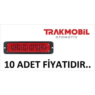 DEKOR LAMBA 6 LEDLİ MERCEKLİ (10 ADET) Kırmızı