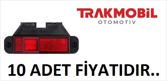 DORSE İŞARET LAMBA 4 LEDLİ BRAKETLİ (KRONE) (10 ADET) Kırmızı