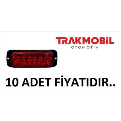 GENİŞ ÇAKAR LAMBA 24 LEDLİ (10 ADET) Kırmızı