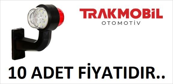 GENİŞ MAKSİ EĞRİ LAMBA LEDLİ 16CM (10 ADET) Kırmızı - Beyaz