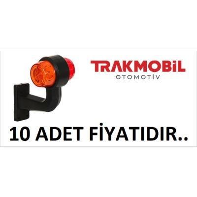 GENİŞ MAKSİ EĞRİ LAMBA LEDLİ 16CM (10 ADET) Sarı - Kırmızı