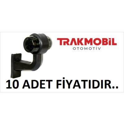 GENİŞ MAKSİ EĞRİ LAMBA LEDLİ 16CM FÜME CAM  (10 ADET) Kırmızı - Beyaz