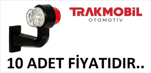 GENİŞ MAKSİ EĞRİ LAMBA LEDLİ UZUN 20CM (10 ADET) Kırmızı - Beyaz